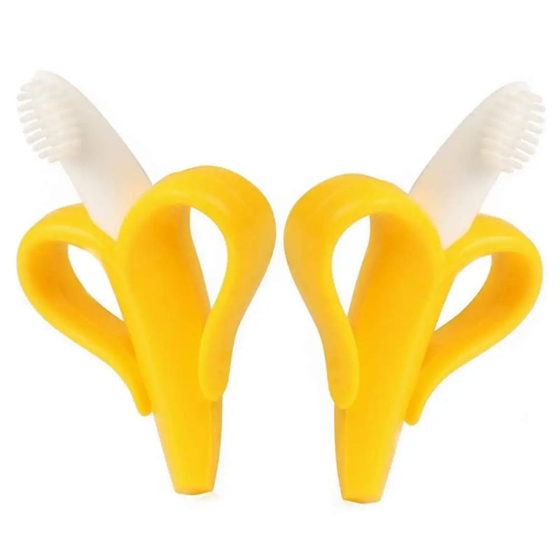 Banana Baby Teether Safe Toddle Teether Silicone BPA Free Banana Teething Ring  Chew Dental Care Toot Training Banana Toothbrush