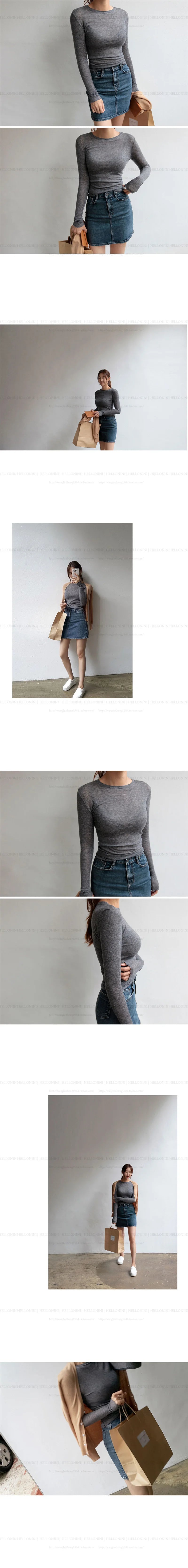 High Quality Plain T Shirt Women Cotton Elastic Basic T-shirts Female Casual Tops Long Sleeve Sexy Thin T-shirt see through