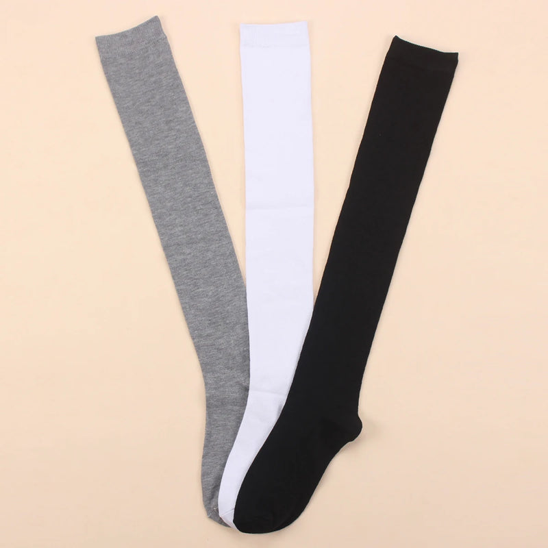 1/6 Pairs Women's Striped Stocking Japanese Over Knee Socks Fashion Women Keep Warm Slim Long Socks Black White Striped Hosiery