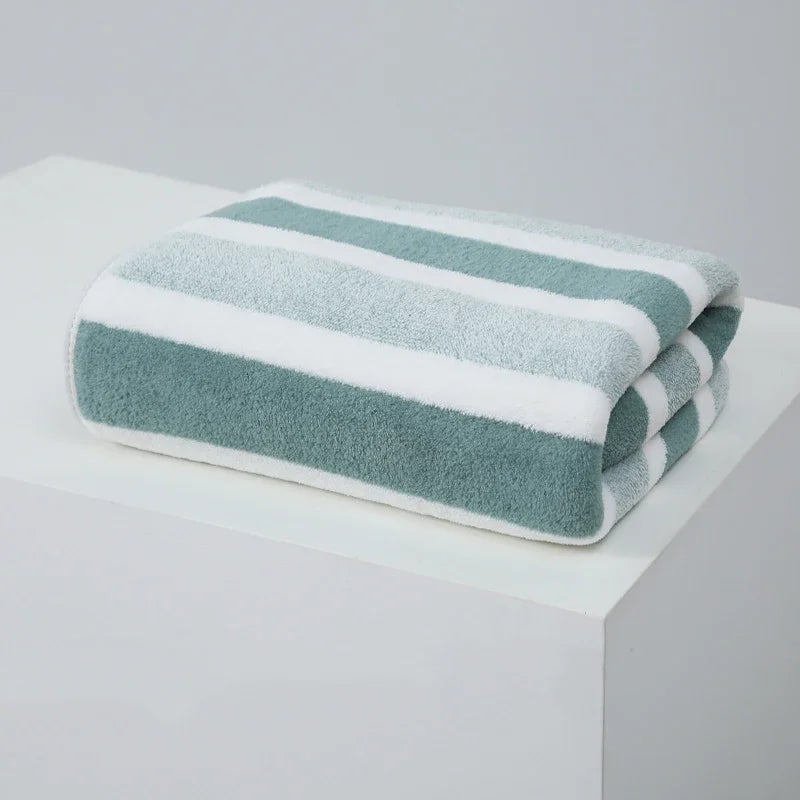 Striped Pattern Towel Set Soft Hand Towel Bath Towel Quick Drying Absorbent Towels For Bathroom