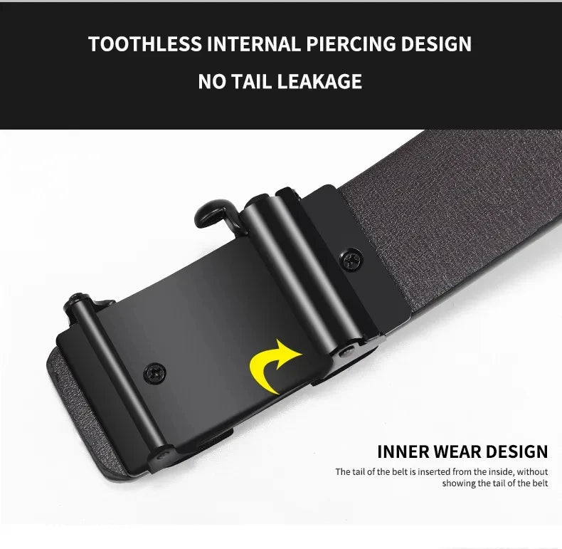 New fashion designer belt for men, high-quality toothless automatic buckle casual men's business belt