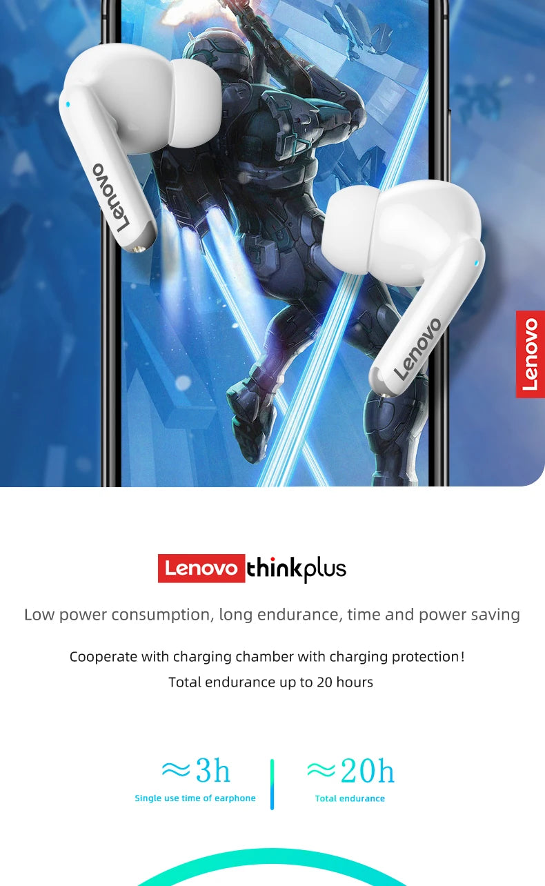 Lenovo Thinkplus XT88 in Ear Bluetooth Earphones with Dual Microphones, Stereo Noise Reduction, Bass HIFI Touch Earphones