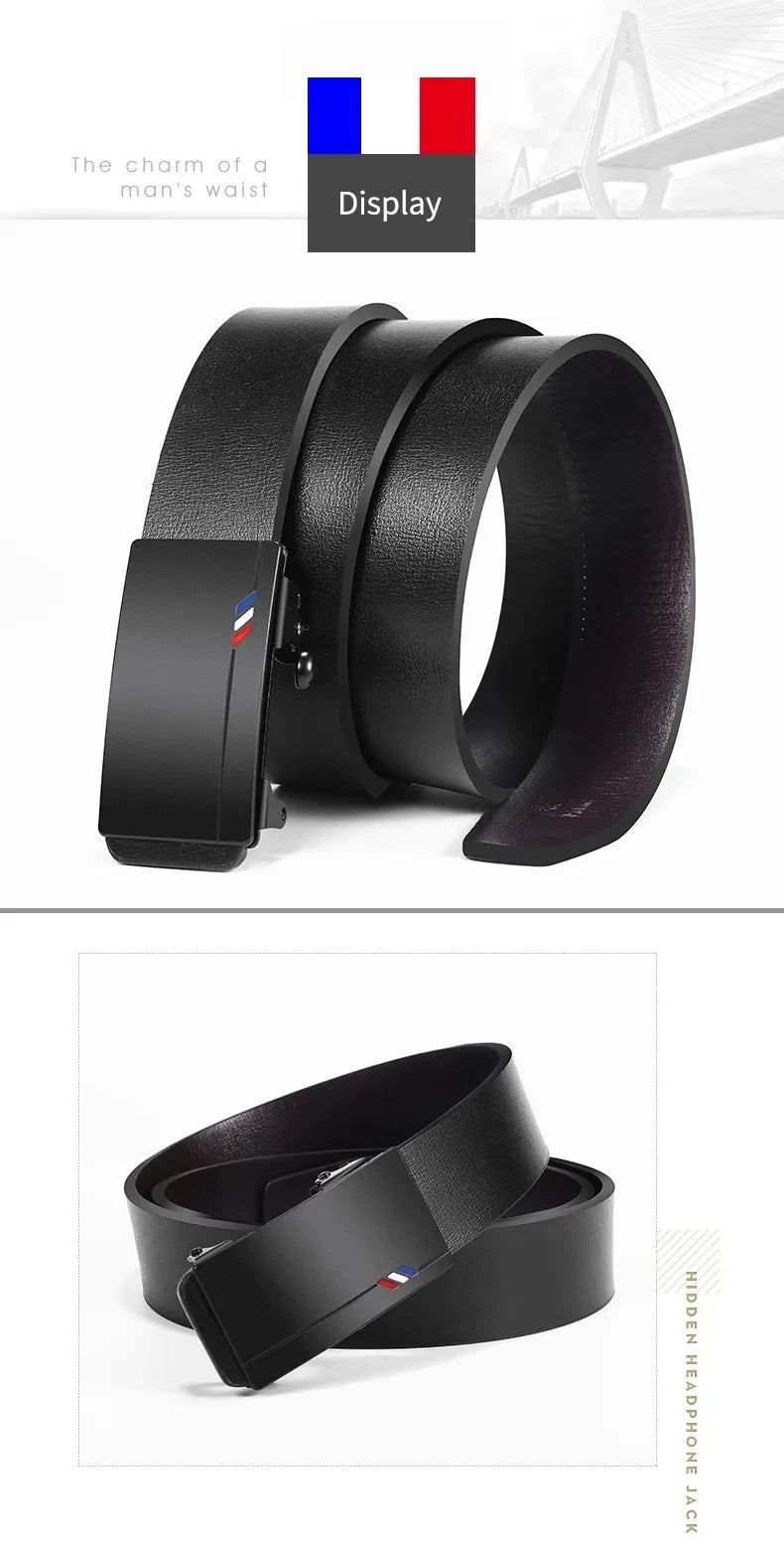 New fashion designer belt for men, high-quality toothless automatic buckle casual men's business belt