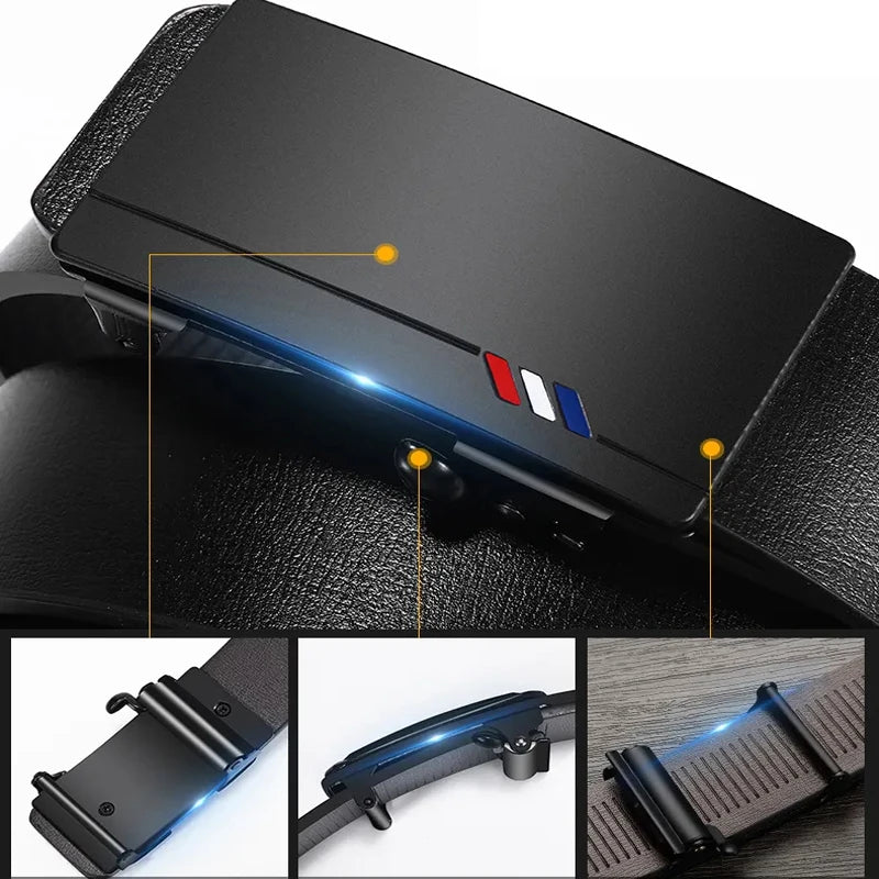 New fashion designer belt for men, high-quality toothless automatic buckle casual men's business belt