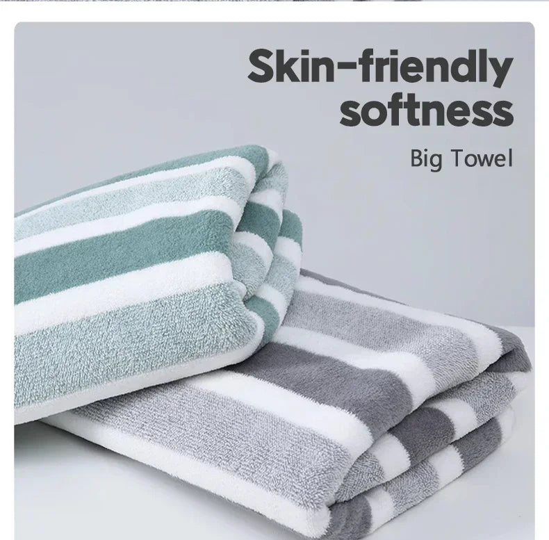 Striped Pattern Towel Set Soft Hand Towel Bath Towel Quick Drying Absorbent Towels For Bathroom