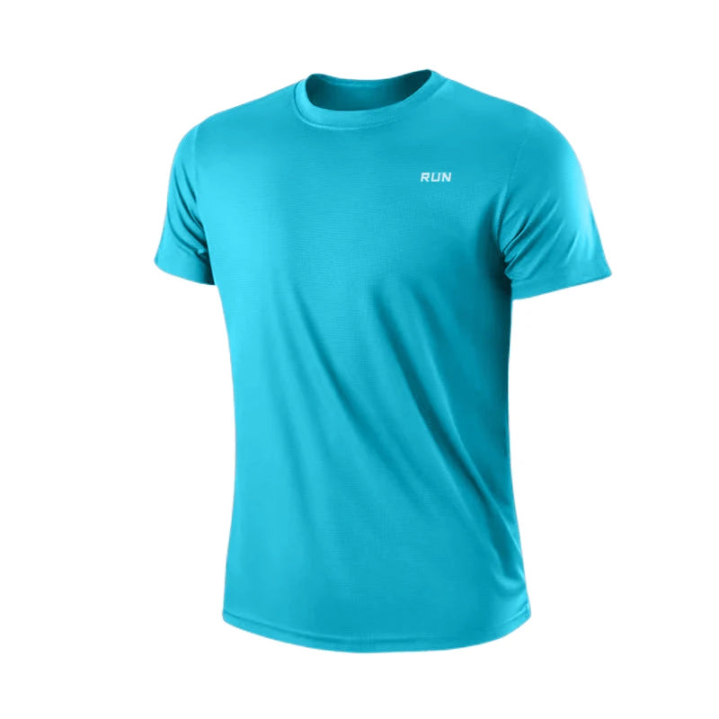 Men's Quick Dry Short Sleeve Gym Running Moisture Wicking Round Neck T-Shirt Training Exercise Gym Sport Shirt Tops Lightweight