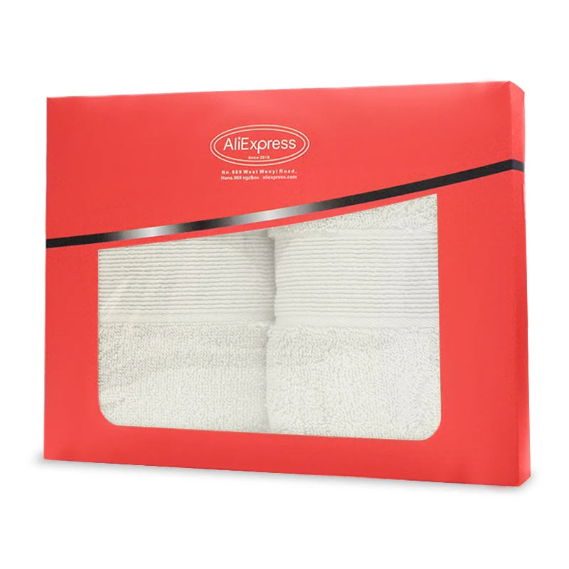 Cotton Towel Bathroom Face Towel Strong Absorbent Soft Non-shedding Adult Towel Thickened Box in Two Packs