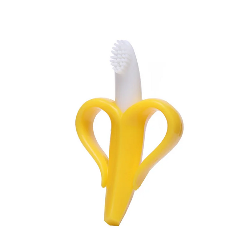 Banana Baby Teether Safe Toddle Teether Silicone BPA Free Banana Teething Ring  Chew Dental Care Toot Training Banana Toothbrush