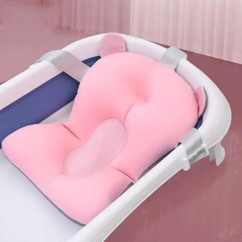 Baby Bathtub Pad Ajustable Bath Support Seat Mat Shower Cushion Newborn Foldable Baby Bath Seat Floating Security Water Pad