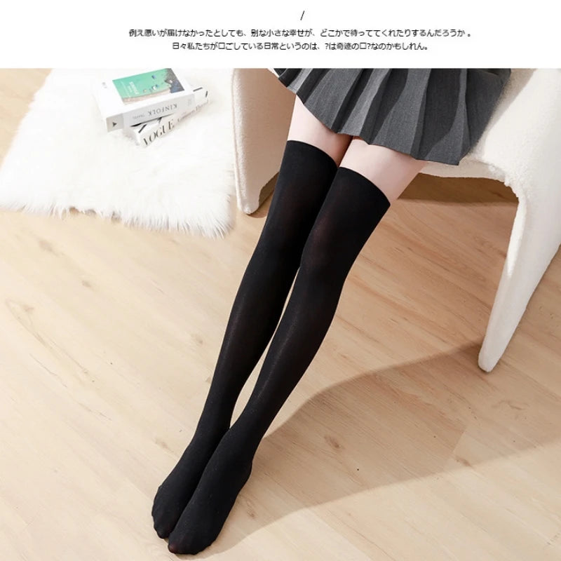 Women Over Knee Socks Thigh High Sock Girl Black White Knee Half Stockings Women Pink Long Socks Pack of One Pair