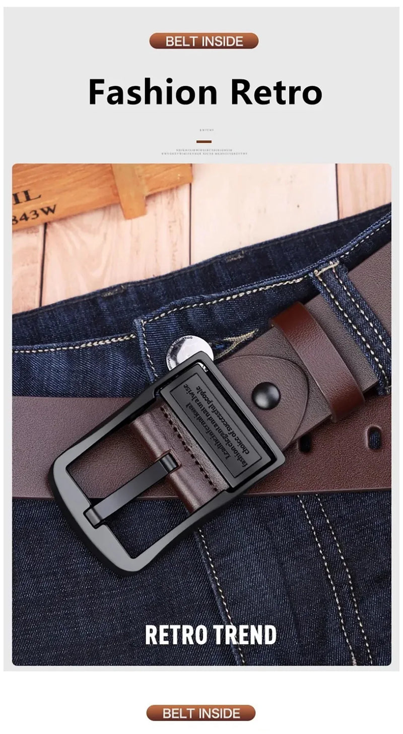 New Luxury Belt for Men PU Leather Belt Metal Pin Buckle High Quality Famous Brand Designer Waist Strap Belt for Jeans Plus Size