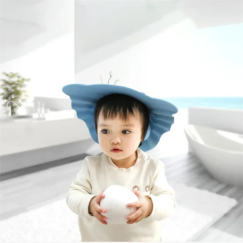 Baby Shower Soft Cap Adjustable Hair Wash Hat for Kids Ear Protection Safe Children Shampoo Bathing Shower Protect Head Cover