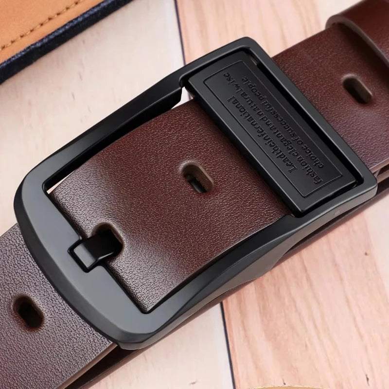 New Luxury Belt for Men PU Leather Belt Metal Pin Buckle High Quality Famous Brand Designer Waist Strap Belt for Jeans Plus Size