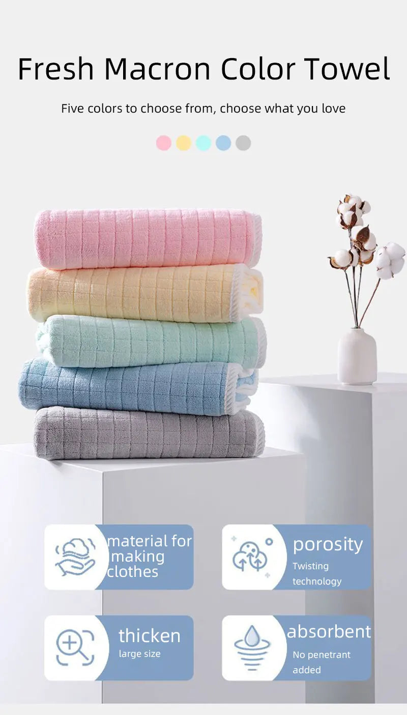 Square Spiral Bath Towel Designer Solid Color Quick Drying Water Absorbing Dry Hair Household And Daily Use Soft Square-Towels