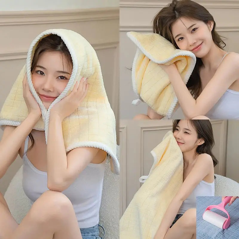 Square Spiral Bath Towel Designer Solid Color Quick Drying Water Absorbing Dry Hair Household And Daily Use Soft Square-Towels