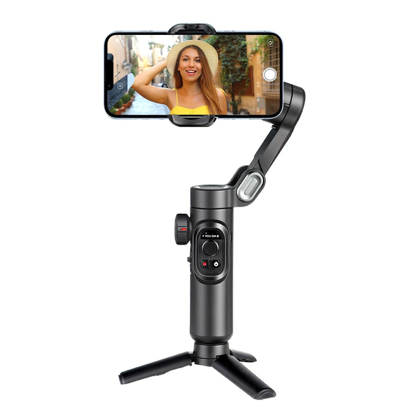 AOCHUAN 3-Axis Handheld Gimbal Stabilizer for Smartphone with Fill Light for iPhone Android Face Tracking Tiktok Vlog Smart XE