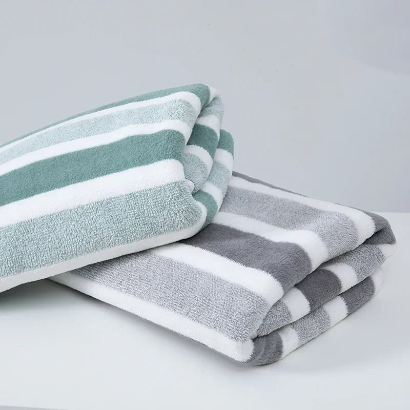 Striped Pattern Towel Set Soft Hand Towel Bath Towel Quick Drying Absorbent Towels For Bathroom