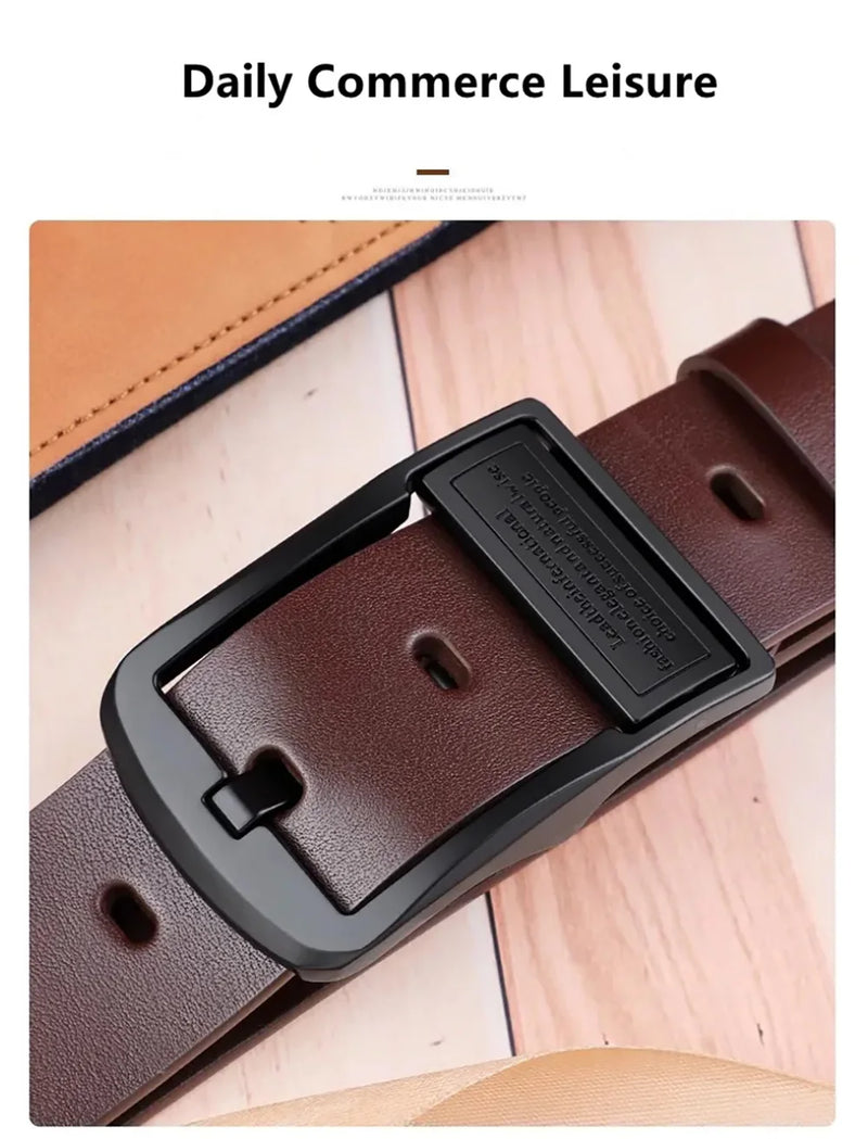 New Luxury Belt for Men PU Leather Belt Metal Pin Buckle High Quality Famous Brand Designer Waist Strap Belt for Jeans Plus Size