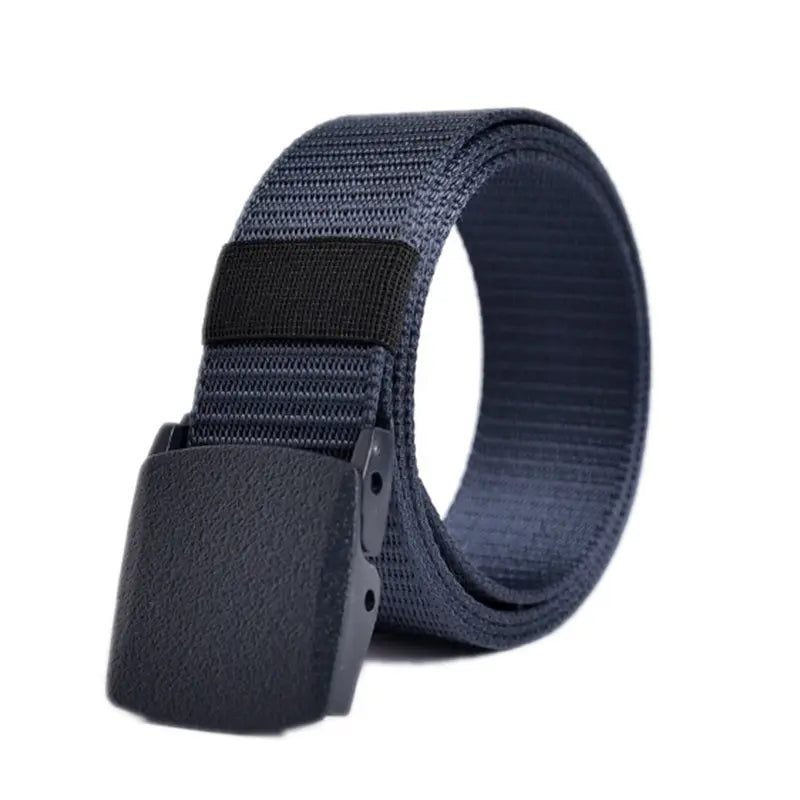 Men Non Metal Plastic Steel Buckle Belt Outdoor All Match Belt for Ourdoor Security Check Free Durable for Camping