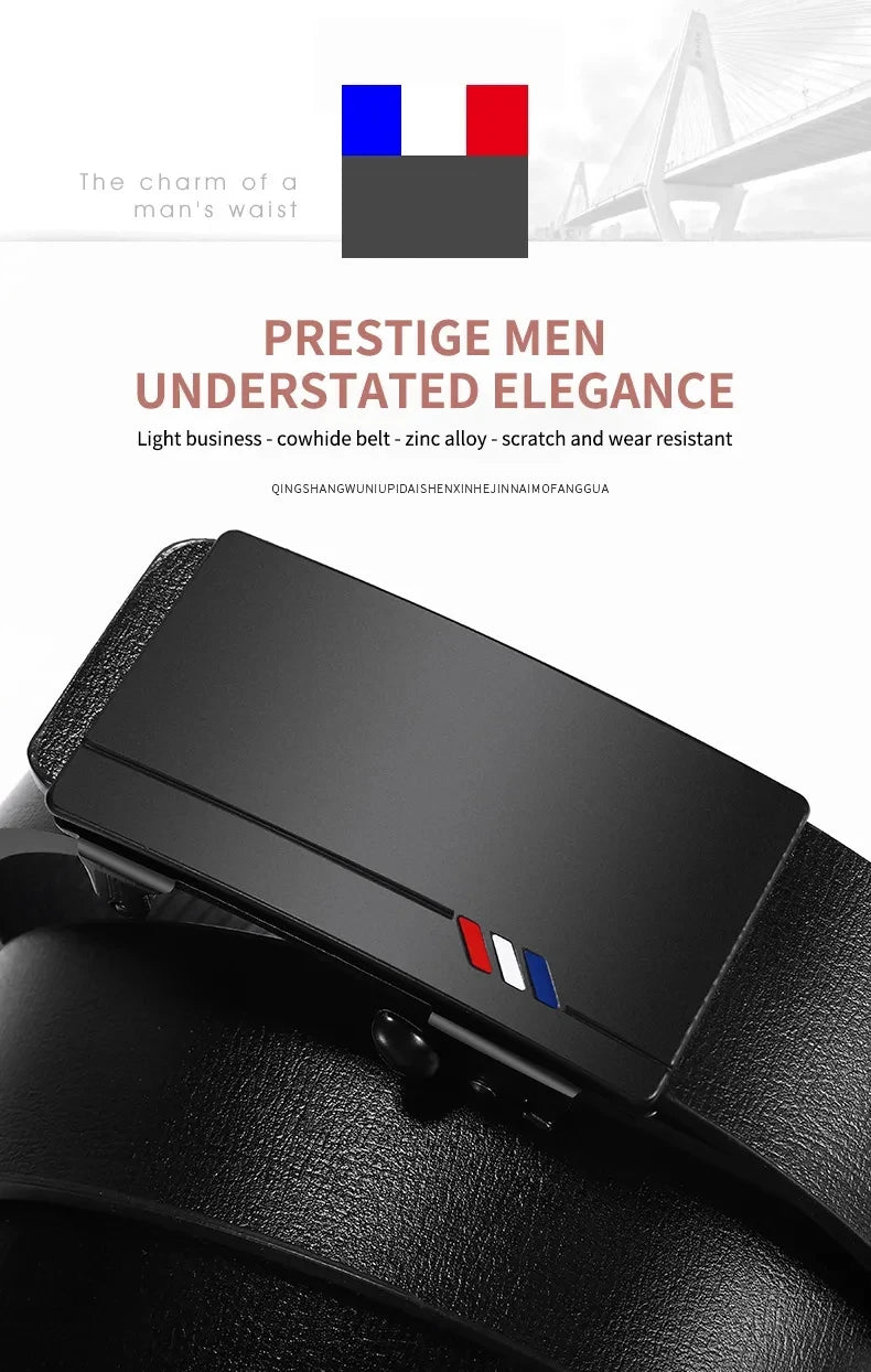 New fashion designer belt for men, high-quality toothless automatic buckle casual men's business belt